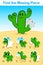 Kids cartoon cactus Find the Missing Piece Puzzle