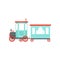 Kids cartoon toy train, cute railroad toy with locomotive vector Illustration on a white background