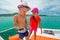 Kids on a catamaran trip