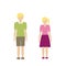 Kids character boy and girl light skin color and blond hair