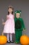 Kids children Halloween costumes pumpkins princess