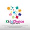 Kids choice logo design with happy child concept. children dreams. playground. smart. can use for education school sign or symbol