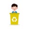 Kids collect rubbish for recycling, Child Segregating Trash, recycling trash, Save the World, recycling isolated on white