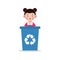 Kids collect rubbish for recycling, Child Segregating Trash, recycling trash, Save the World, recycling isolated on white