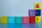 Kids' colorful cube toys with the numbers 2022