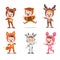 kids with costume vector illustration