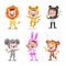 kids with costume vector illustration