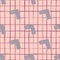 Kids design pattern in scandinavian style. Blue dotted corners on chequered pink background