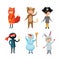 Kids different costumes isolated vector illustration