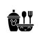 Kids dinnerware black glyph icon