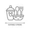 Kids dinnerware linear icon