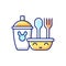 Kids dinnerware RGB color icon
