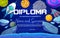 Kids diploma, cartoon space blue planet, asteroids