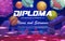 Kids diploma cartoon space red planet with craters