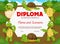 Kids diploma with cartoon turtles characters