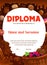 Kids diploma with chocolate candies and desserts