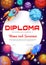 Kids diploma fantastic galaxy space planets, stars