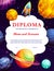 Kids diploma fantastic universe galaxy, space