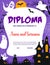 Kids diploma, Halloween ghost cemetery certificate