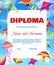 Kids diploma with kites flying in cloudy sky