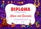 Kids diploma, mage and wizard music instruments