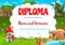 Kids diploma with magic houses and dwellings