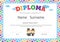 Kids diploma preschool certificate elementary school template ba