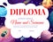 Kids diploma with space planets and asteroids