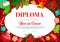 Kids diploma vector template with christmas things