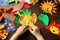 Kids\\\' DIY: creating colorful paper animals with little hands