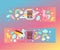 Kids dreams vector cartoon unicorn character of girlish horse with horn and colorful ponytail rainbow sweets icecream
