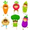 Kids dressed like vegetable