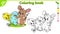 Kids Easter coloring book with chick and bunny