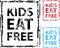 Kids Eat Free grunge stamp Vector