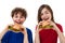 Kids eating healthy sandwiches