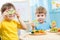 Kids eating in kindergarten