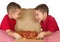 Kids eating pizza