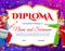 Kids education diploma certificate with clowns