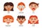 Kids emotions faces collection. Different emotional expressions bundle