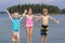 Kids enjoying summer vacation at the lake