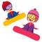Kids Flying Snowboarding