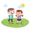 kids friendship boy girl vector illustration