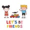 Kids friendship vector design illustration