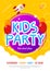 Kids fun party celebration flyer design template. Child event banner decoration. Birthday invitation poster background