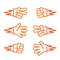 Kids game Rock-paper-scissors gradient orange icon