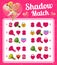Kids game shadow match with Valentine cupid