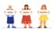 Kids with gender pronouns vector set