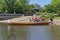 Kids getting ready for a Voyageur Canoe ride