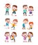 kids good and bad vector illustration