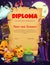 Kids Halloween diploma with holiday characters